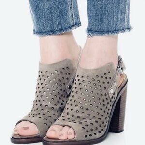 Rag & Bone Wyatt Perforated Sandal Heels In Gray Size 38